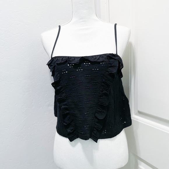 NWT- TOPSHOP eyelet black crop top - Picture 2 of 10